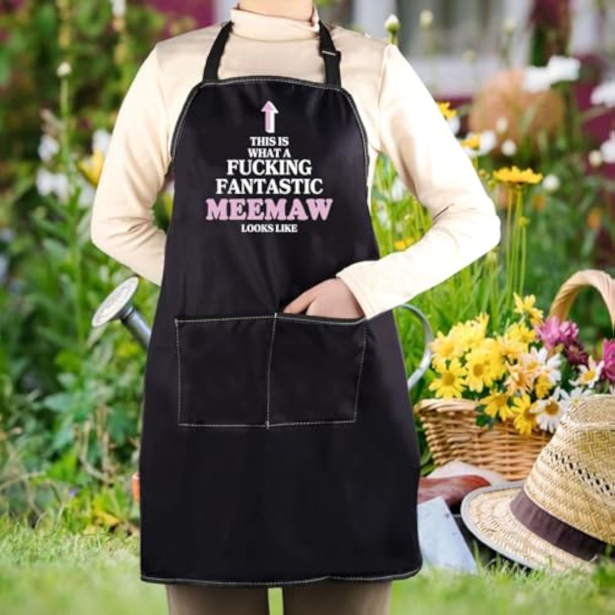 Meemaw Gift Kitchen Apron, Gift for Grandmothers