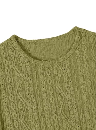 Image of Girls' Summer Shirts Cute Tops Ruffle Sleeve Crew Neck Casual Tees