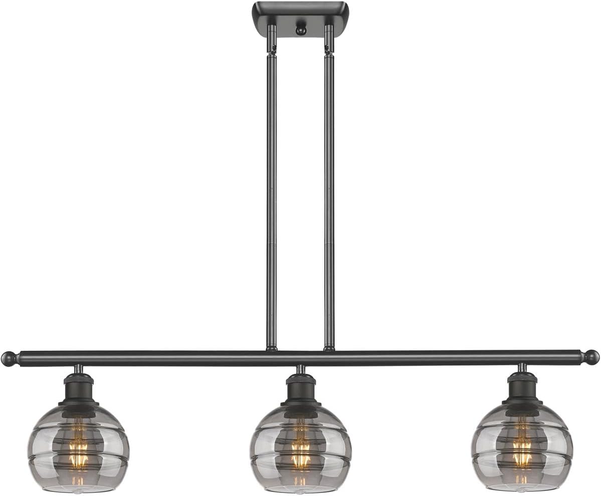 Innovations Lighting Rochester - 3 Light Stem Hung Island in Industrial Style-8.38 Inches Tall and 36 Inches Wide-Oil Rubbed Bronze Finish-Li