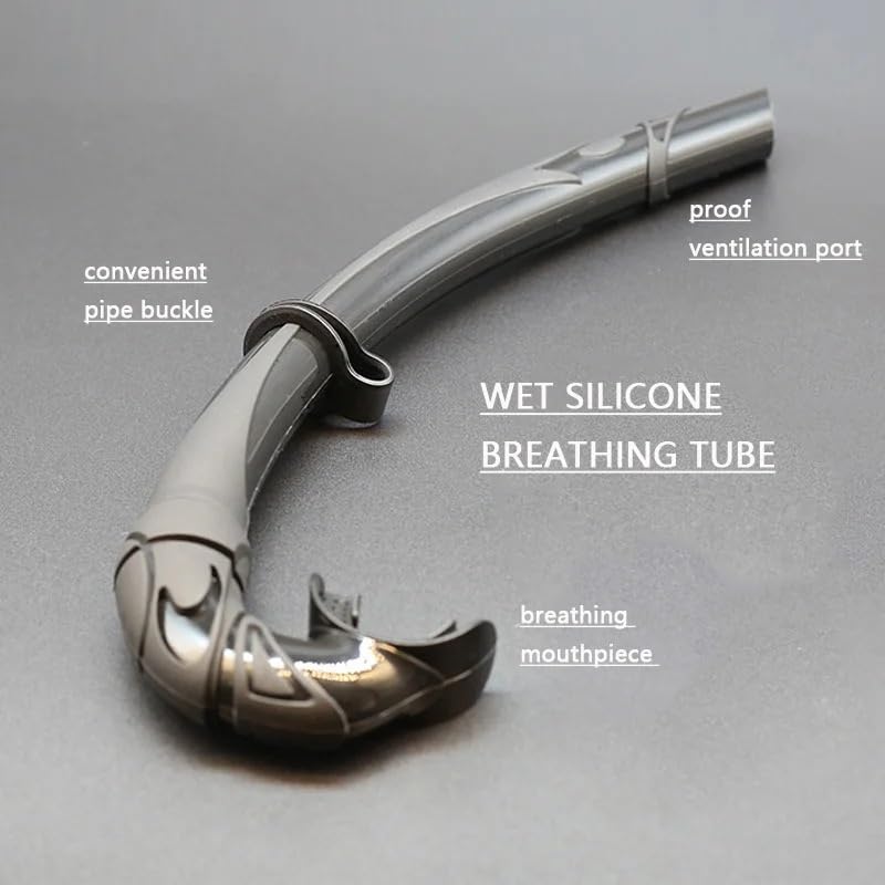 Máscara de Snorkel Buceo Kit de Snorkel de Silicona Impermeable y antivaho para Adultos con Espejo de Superficie de Buceo de Gran tamaño