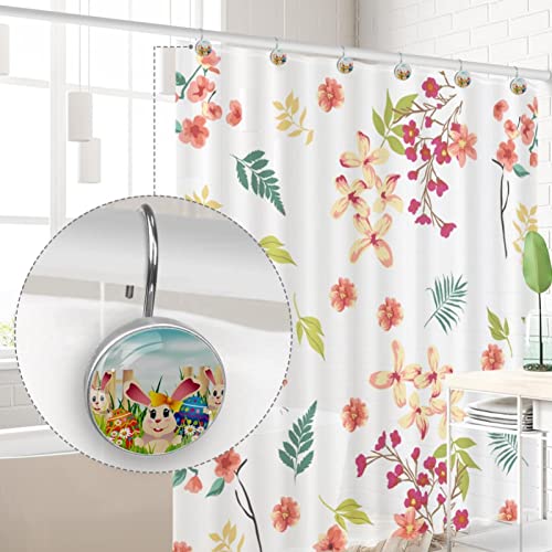 Crochets rideau de douche lapin de Pâques en acier pour décorer votre salle de bain - 5
