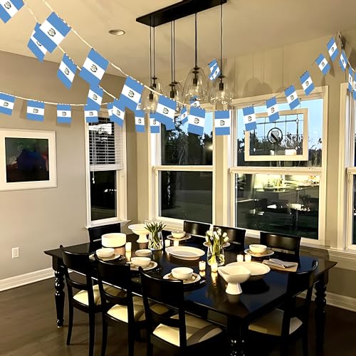 Image of Anley Guatemala String Flag Pennant Flags, Patriotic Events 15th of September Guatemala Independence Day Decoration Sports Bars - 33 Feet 38 Flags