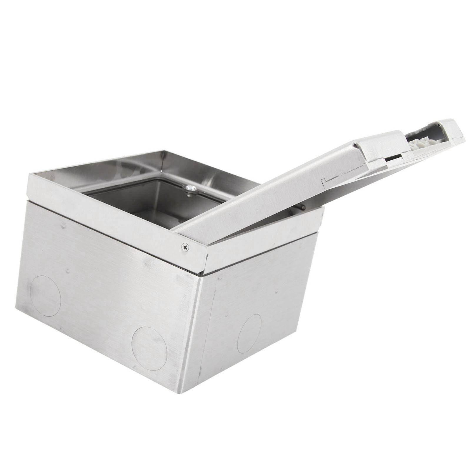 Sxhlseller Scatola di Derivazione da Incasso a Pavimento con 2 Prese, Presa in Acciaio Inossidabile 16A 4000W e PC Ignifuga per Uso Domestico, Ufficio, Hotel, Scuola e Commerciale