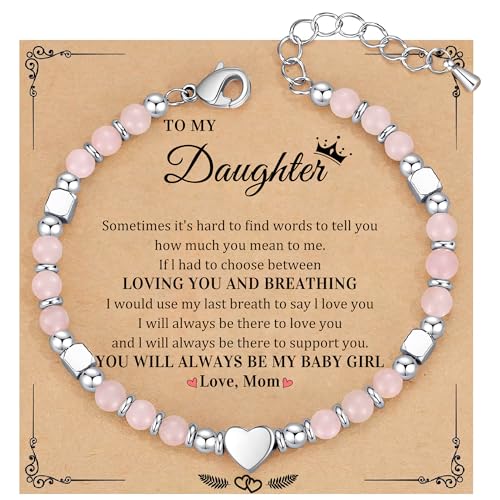 Christmas Gifts for Women, Stocking Stuffers for Teens Beaded Bracelets for Women Gifts for Mom Christmas Gift Mothers Day Gift for Grandma Daughter Bonus Mom Nature Stone Bead Bracelet Graduation Jewelry for Her 2026