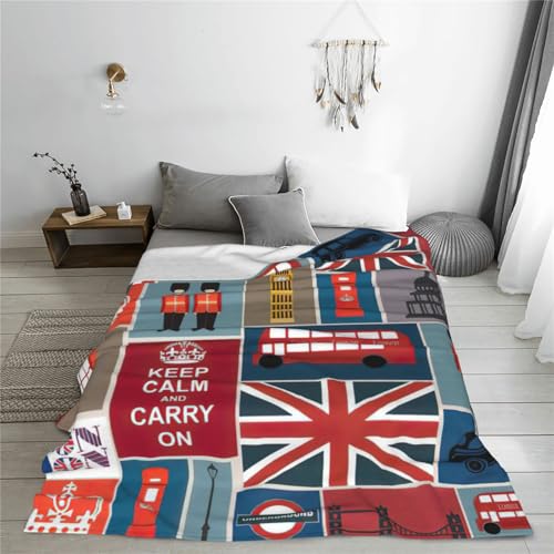 Couverture polaire imprimée Angleterre, le cadeau idéal pour lit - 7