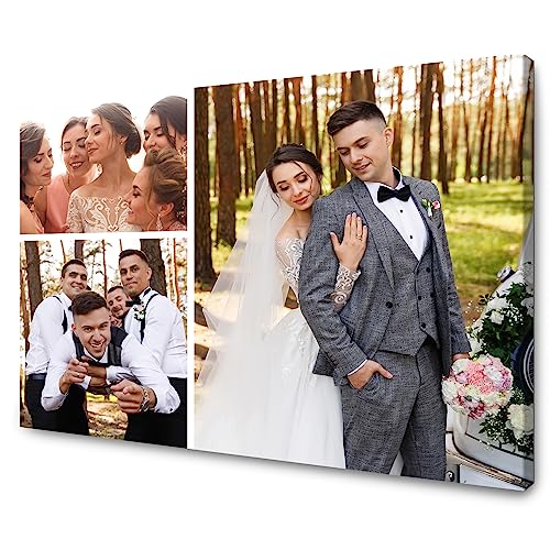 GP TONER Impression personnalisée sur toile avec vos photos collage Votre propre image sur toile avec cadre en bois Impression d'art photo Déco Murale 30x20...
