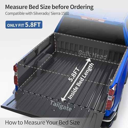 Image of OEDRO Soft Tri-Folding Tonneau Cover for 2007-2013 Chevy Silverado 5.8ft
