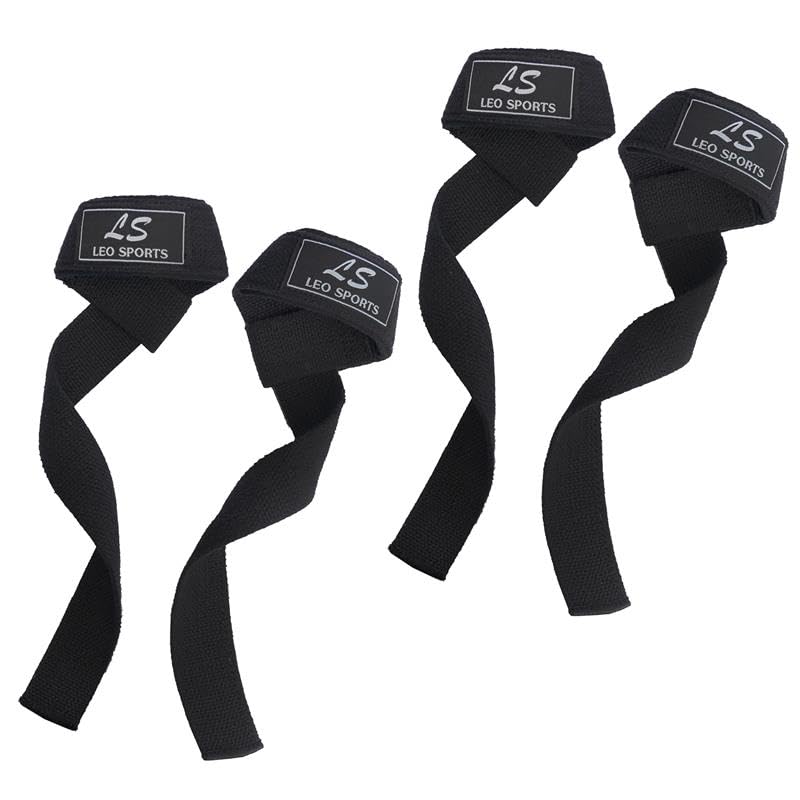 2 Pairs Weight Lifting Straps just (9.99)Wrist Support with 8 mm Neoprene Padded & Cuffed Ring, 57.5cm Non-Slip Grip Wrist Straps for Heavy Duty Gym Deadlifts Bodybuilding Weightlifting for Men Women