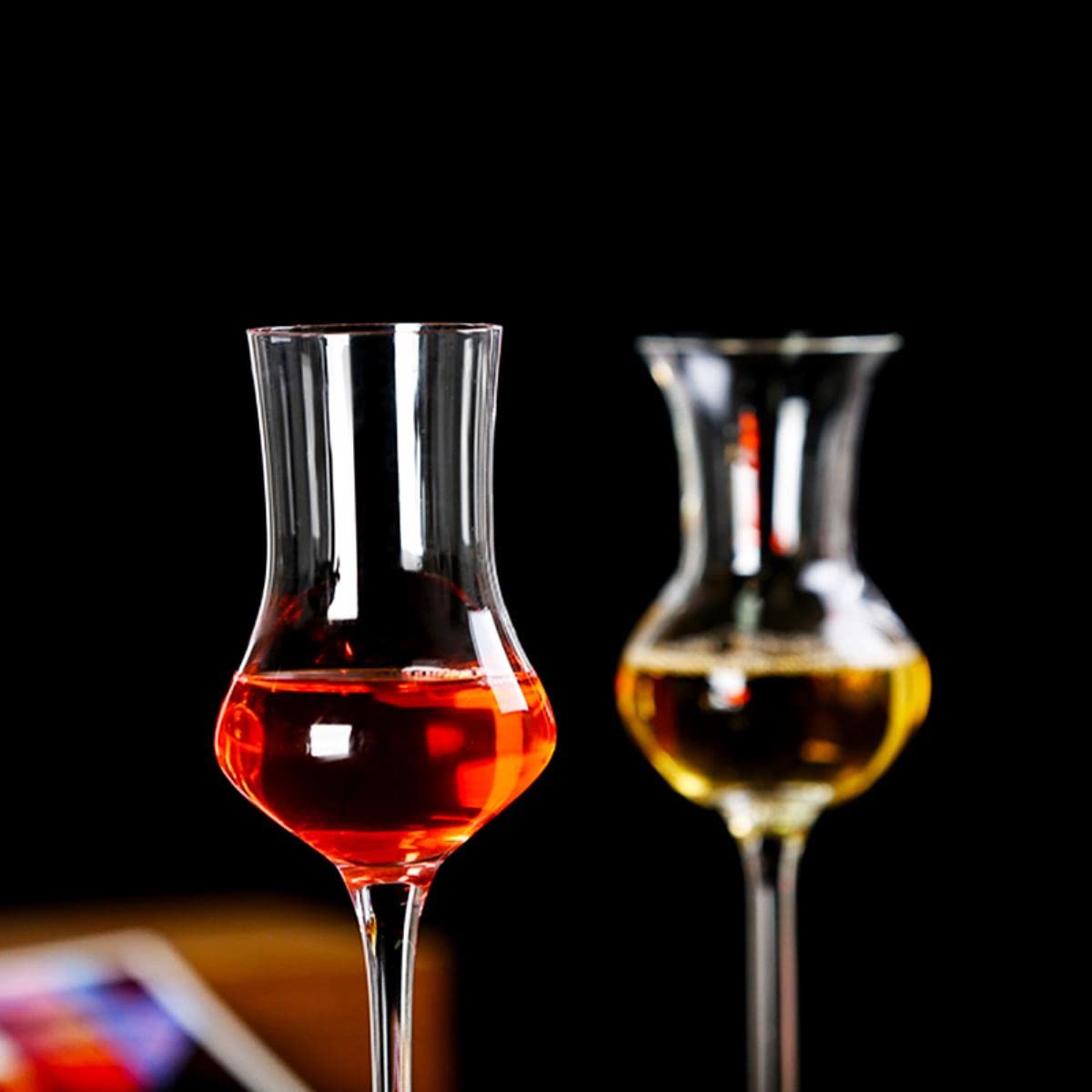 Crystal Tulip Bud Copita - Copa para vino brandy ron, licor, whisky, copa para boda, champán, diseño elegante