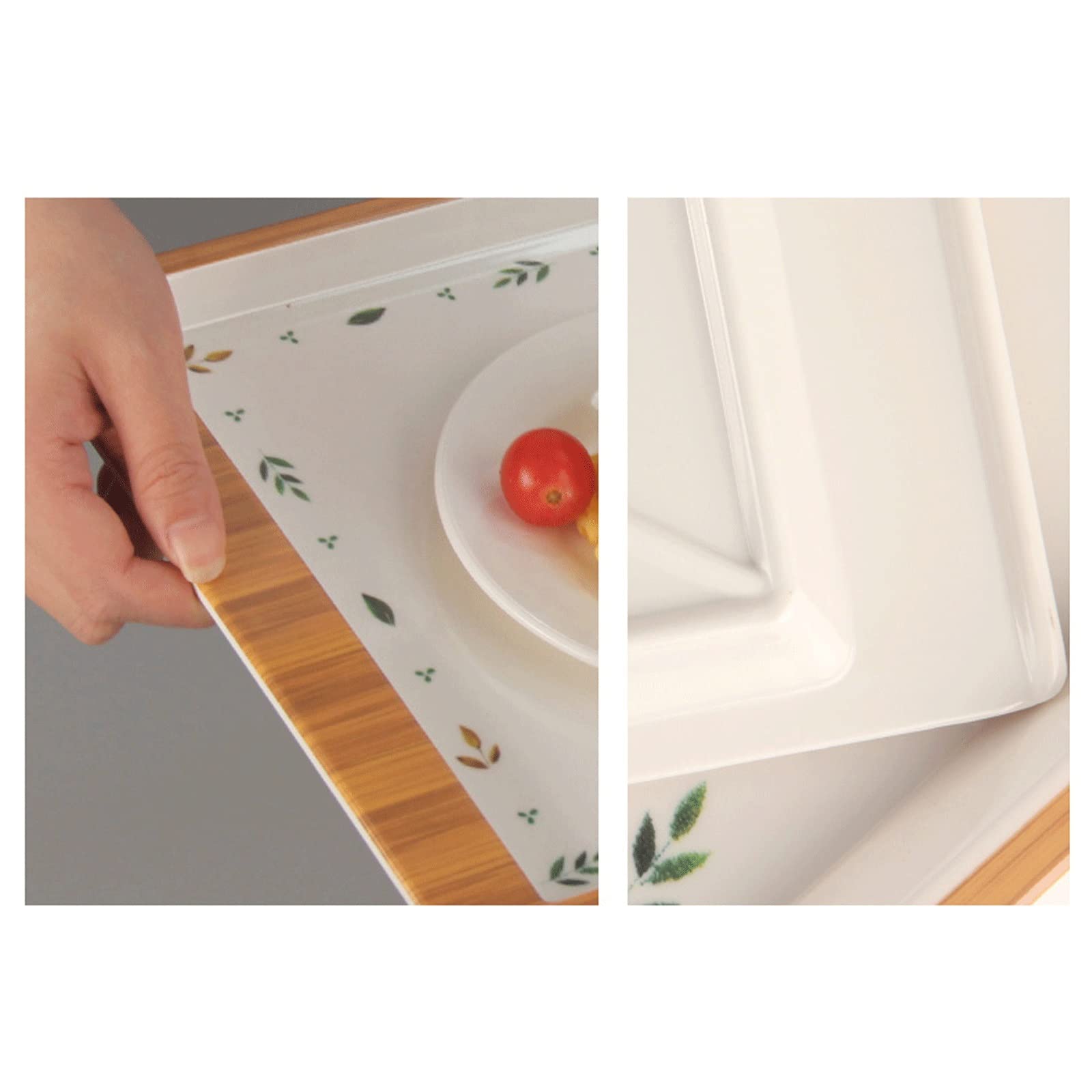 Bandeja para Servir Bandeja de Servir Bandeja Rectangular con Bandeja de Patrones Florales Bandeja Multiusos for el hogar Bandejas para Servir