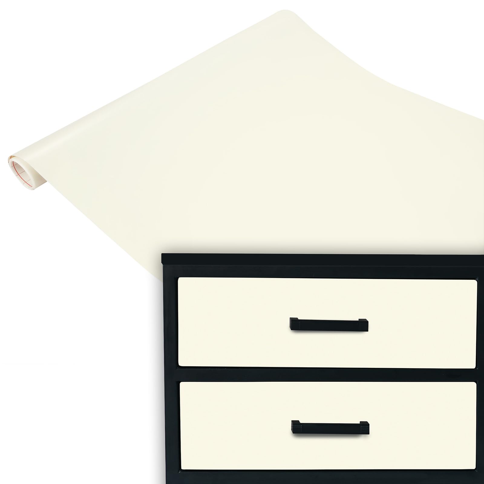 DecoMeister Klebefolie Möbel 90x210 cm - Selbstklebende Möbelfolie in glänzend und matt - PVC Folie für Möbel - Selbstklebende Folie für schnelle Umgestaltung und Renovierung - Elfenbein