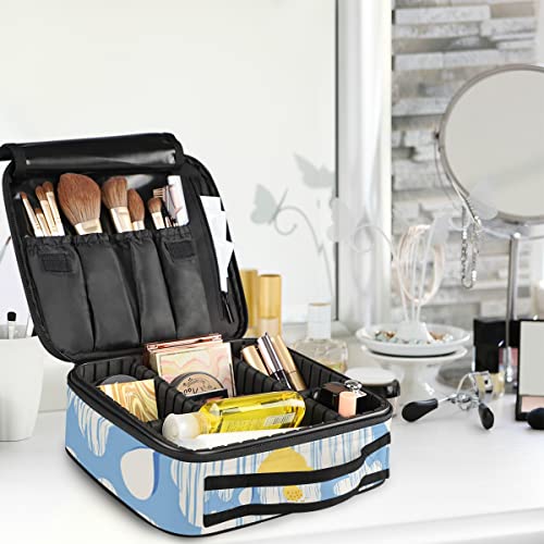 Trousse de maquillage GAIREG compartiment pinceaux bleu grand format - 6
