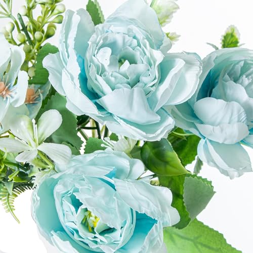 Bouquets de fleurs en polyester bleu ciel DRW sans entretien - 3