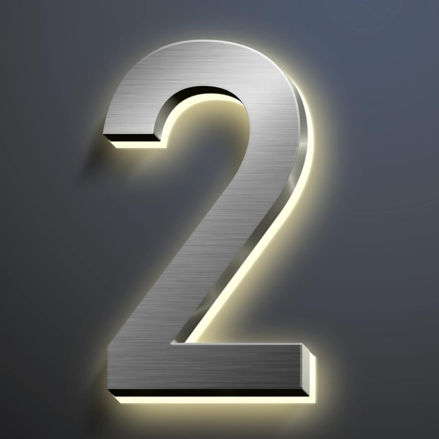 Modern Backlit LED Illuminated Home Address Number 15CM, Stainless Steel Illuminated Address Sign Plaque House Numbers LED Lighted, Lighted House Numbers,X