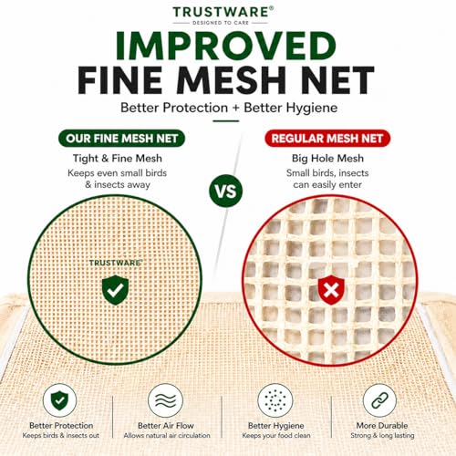 Image of Drying Cloth with Fine Mesh Net (1 Meter x 1 Meter) | Protects Grains from Birds & Pigeons | Suitable for Drying Papad, Vadiyalu, Spices, Pulses.