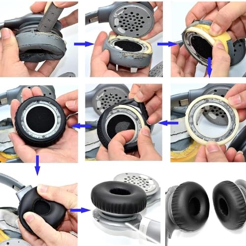 Image of Skypearll Replacement Earpads for Sony WHXB700 /WH XB700 Wireless Extra Bass Bluetooth Headphones, Ear Pads Cushions with High-Density Noise Isolation Foam, Softer Protein Leather (Black)