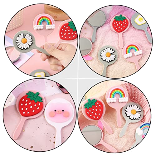 Feltechelectr Hand Mirror Round Vanity Mirror Travel Make Up Mirror Purse Mirror Portable Girl Mirrors Single Handle Mirror Beauty Makeup Mirror Makeup Accessories Makeup Accessory Beauty Mirror #TOP4