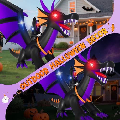 Skirfy 7FT Halloween Inflatable Dragon with LED Lights for Outdoor - image 4