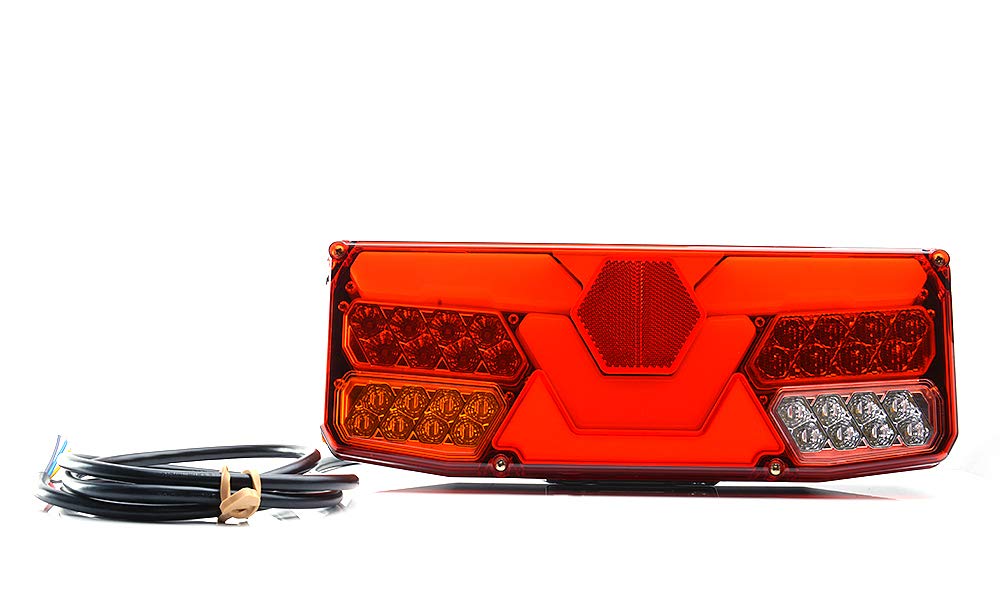 Lampa tylna LED do samochodów ciężarowych, samochodów kempingowych, przyczep kempingowych, przyczep kempingowych, przyczep z lewej strony, 12 V-24 V 1059