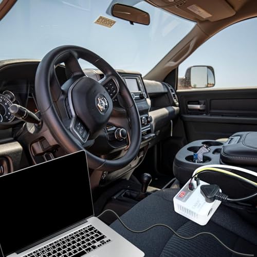 Image of Cason 150W Fast Charging Car Charger for Mobiles,Laptop /Power Inverter with 2 USB (3.1A Max) + 1 C Type Smart USB Charging Ports, 12V DC to 220V AC Converter (with Socket)