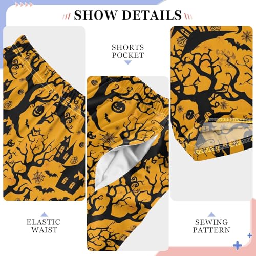 Pajama Pants Halloween Trees Castles Bats PJ Bottoms Sleepwear Lounge Sleep Pant with Pockets4
