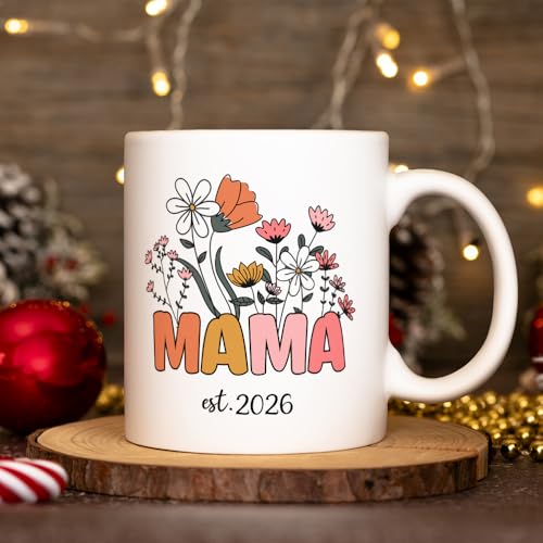 Fatbaby Mama Mug, Mom Est 2026, Mother's Day Coffee Mug Gift for New Mom, Baby Shower Gifts, Pregnancy Gift For Women Coworker 11oz Tea Cup by Fatbaby - Used condition - Image 4