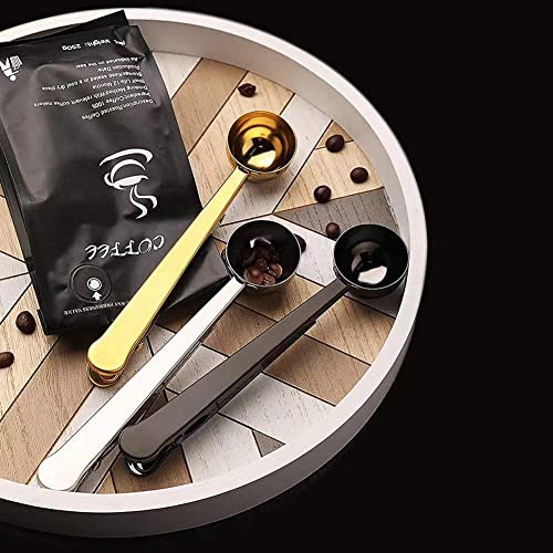 Coffee Measuring Spoon With Alligator Clip For Coffee Bag, 304 Stainless Steel Long Handle Measuring Scoop For Tea Or Coffee Beans - 3 Pack #TOP5