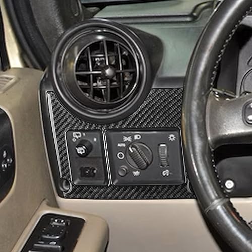 Fobren Real Premium Carbon Fiber Compatible with Hummer H2 2003 2004 2005 2006 2007 Accessories Car Main Driver's air Vent Cover Sticker Decal Auto Interior Trim