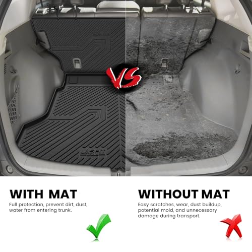 Image of LASFIT Cargo Mat with Backrest Mat for Honda CRV 2012-2016 | Custom Fit Trunk Mat, Waterproof All Weather, Kid & Pet Friendly, Easy Clean for Family Use, Black