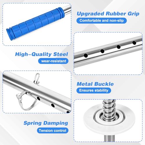 Image of Heavy Duty 48 inch Stretch Film Dispenser Pole Holder for Pallet Wrapping-2PCS | Fits 12 inch-24 inch Stretch Wrap Dispenser Rolls,Industrial Grade Heavy Duty Build, 48 inch Extra Long Handle, 2 inch-3 inch Core Compatible