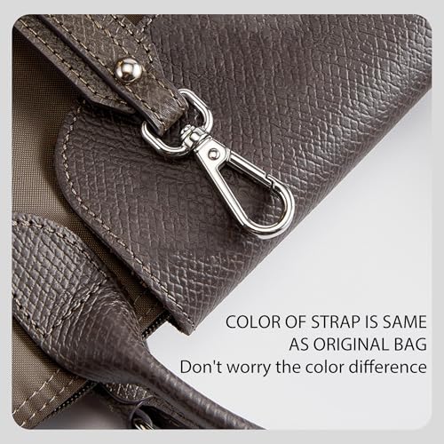 Image of 4 Buckles Purse Strap Replacement Compatible with Longchamp S /M Bag, Anti-Slip Leather Bag Straps Conversion Kit, Handbags Crossbody Shoulder Strap Adjustable for Women(Earth Gray)