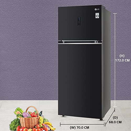 Image of LG 380 L 3 Star Frost-Free Smart Inverter Wi-Fi Double Door Refrigerator Appliance (GL-T412VESX, Ebony Sheen, Convertible & Door Cooling+, Gross Volume- 408 L)
