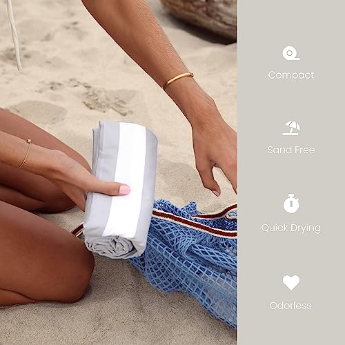 Summersand Microfiber Beach Towel - Quick Dry, Sand Free - Compact And Lightweight For Travel - Recycled Materials - Travel Bag Included - Large Microfiber Towel (63X31.5In – Marble Sand) #TOP3