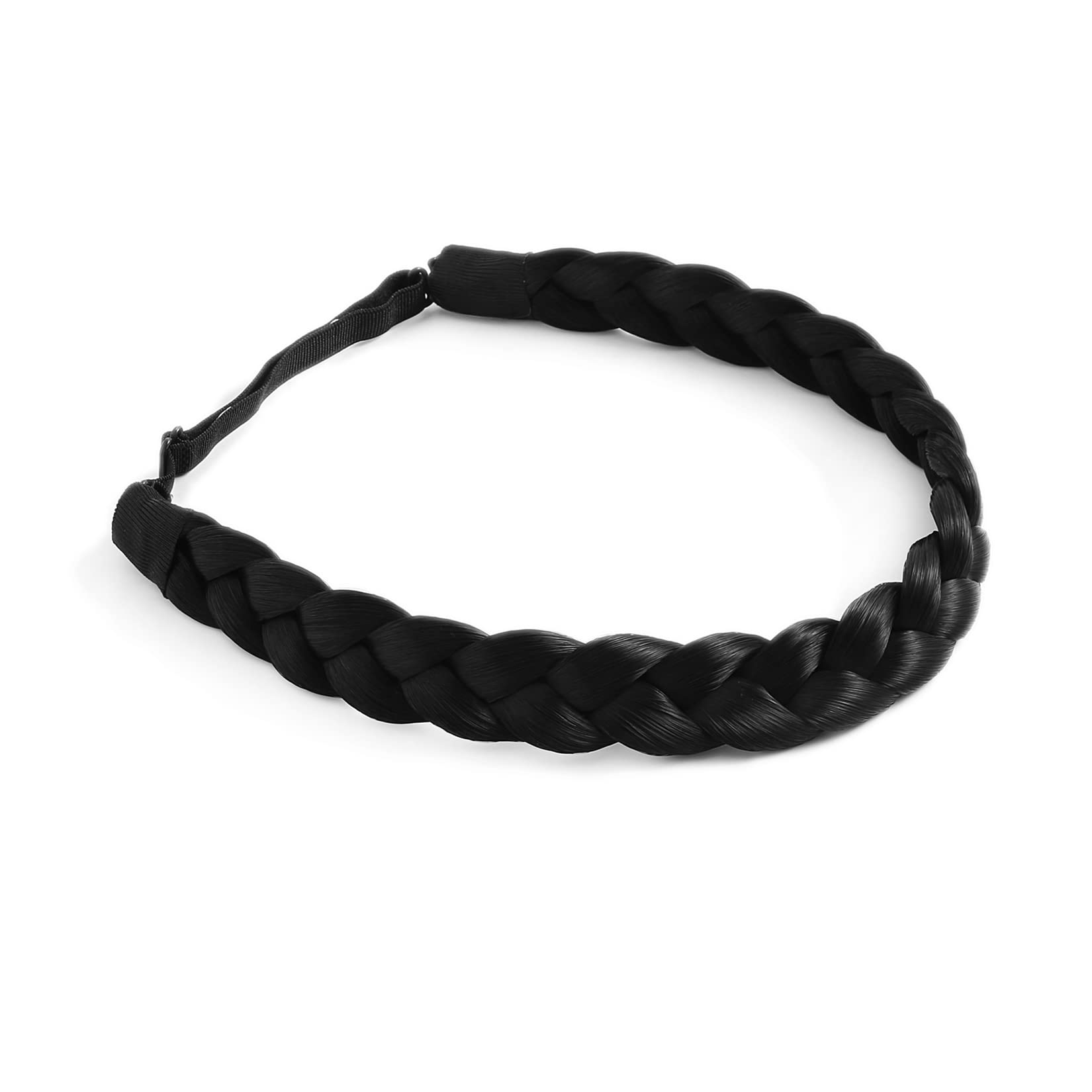 STHEJFB Hairband, 3 Strands Synthetic Braided Headband, Classic Chunky Elastic Headband for Women and Girls, Bohemian Trendy Hair Braid, 65g, Q-strand
