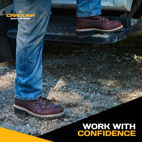 Carolina Elm 8” Unlined Logger Boots for Men - Unlined Leather Upper, Pillow Cushion Footbed, and Welted Oil- and Slip-Resistant Outsole, EH Rated4