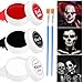 IWTBNOA Halloween Schminke Set, Face Paint Schwarz Rot Weiß mit Makeup Pinsel, Halloween Make up Set, Halloween Gesichtsfarbe, Clowns Zombie Vampire Skelett Makeup für Halloween Fasching Cosplay Kunstblut,Halloween günstig Kaufen-IWTBNOA Halloween Schminke Set, Face Paint Schwarz Rot Weiß mit Makeup Pinsel, Halloween Make up Set, Halloween Gesichtsfarbe, Clowns Zombie Vampire Skelett Makeup für Halloween Fasching Cosplay
