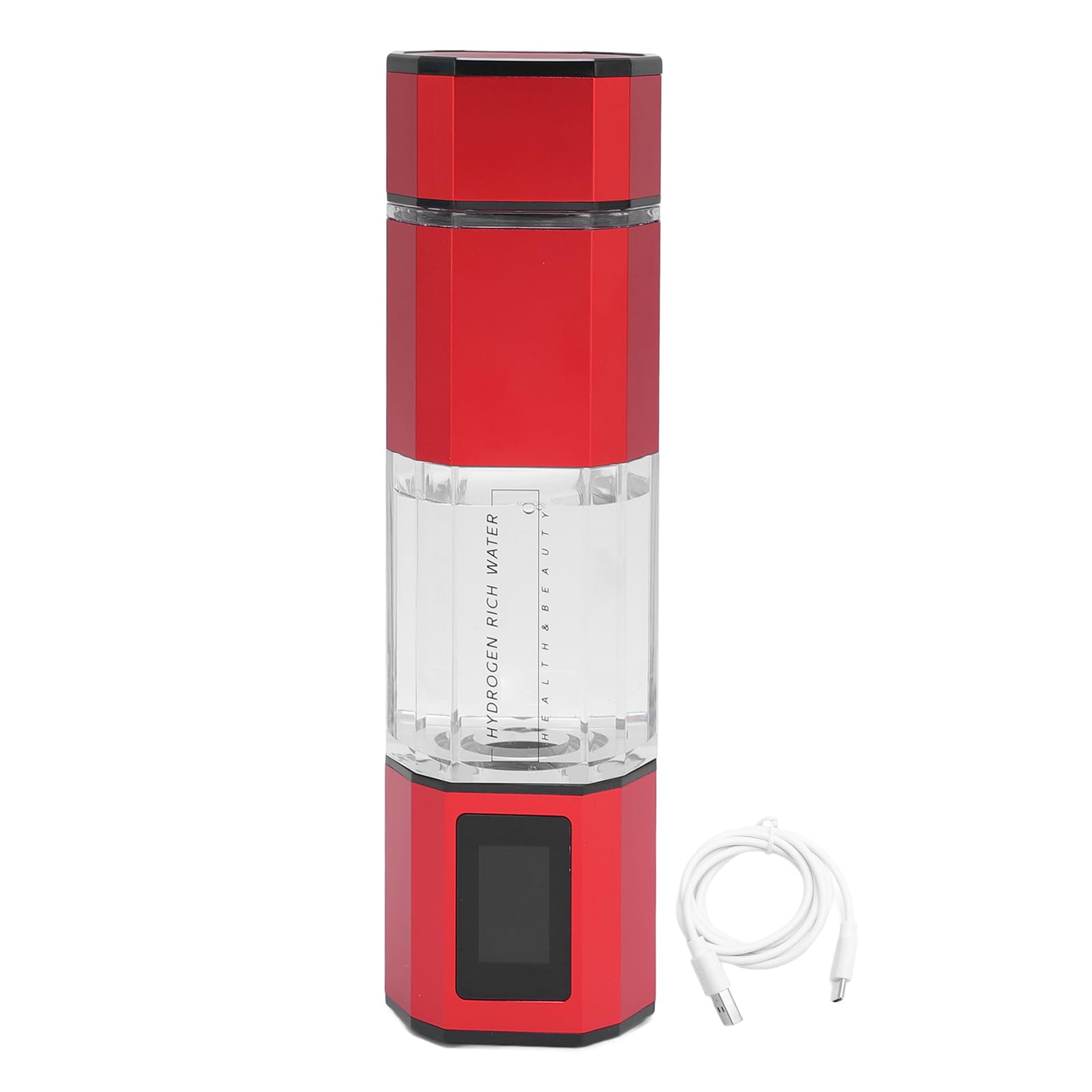 Topiky Generador de Botella de Agua de Hidrógeno de 250 Ml con Batería de Litio de Modo de Retrolavado Automático de 2 Modos (rojo)