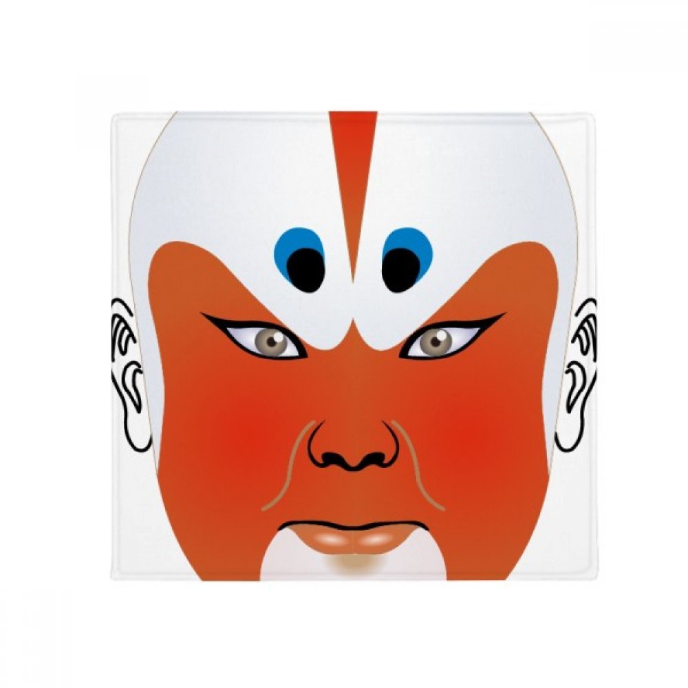 Masque opéra de Pékin tapis de sol carré 60x60cm antidérapant en polyester filé