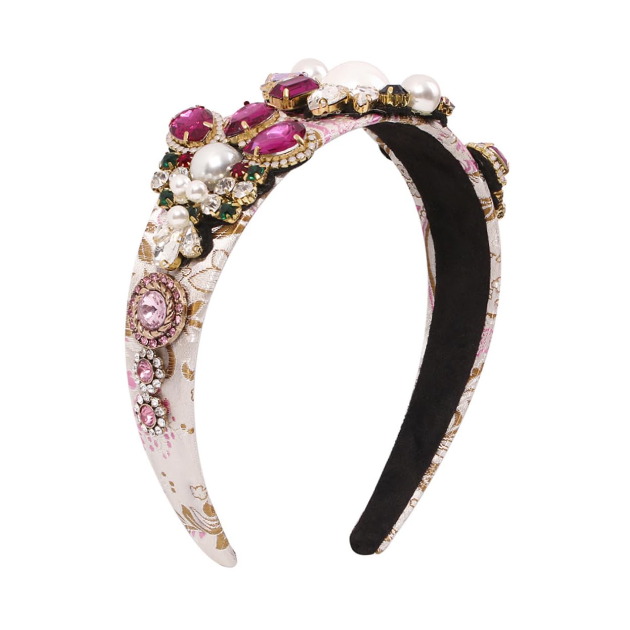 FRCOLOR 2stücke Hochwertiger Haarreif Damen Extravaganter Haarschmuck Mit Perlen Und Bunten Kristallen Stilvolle Kopfbedeckung Für Partys Und Besondere Anlässe Komfortabel Und Leicht Zu
