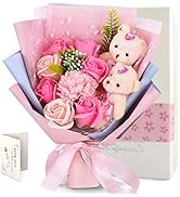 Amazon Yobansa Ledソープフラワー 花束 ブーケ 枯れない花 薔薇 シャボンフラワー 母の日のプレゼント 花 お見舞い 発表会 結婚記念日 退院祝い 出産祝い お祝い 入学 卒業 お子さんに 誕生日プレゼント女性 人気 など適切 ギフボークス 手提げ袋 メッセージカード