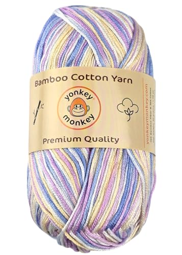 Image of 10-Pack of Yonkey Monkey 500 Grams Yarn - 70% Rayon derived from Bamboo, 30% Cotton - Imported - Purple Mix 9043