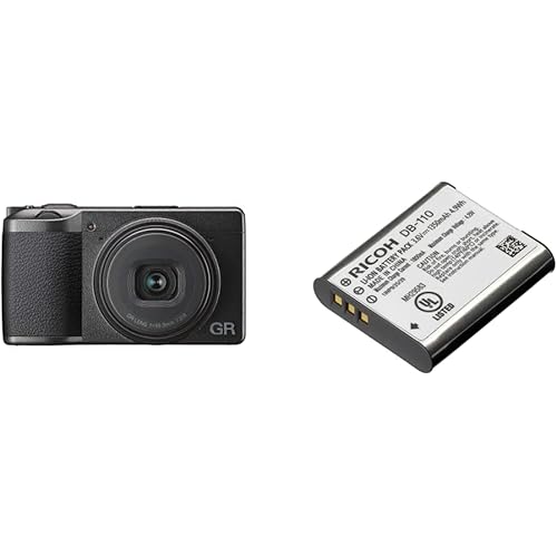 Ricoh GR III Digital Compact Camera, 24mp, 28mm F 2.8 Lens with Touch Screen LCD with Ricoh DB-110 Rechargeable Li-Ion Battery and BJ-11 Battery Charger for Db-110 Rechargeable Li-Ion Battery