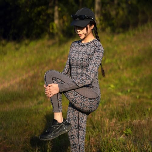 Merino Wool Base Layer Set for Women 100% Merino Wool Thermal Underwear Set3