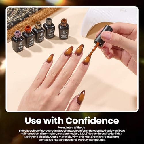 Image of beetles Gel Polish Set - Gel Nail Polish Kit Gilded Veil 25 Colors Black White Burgundy Blue Nude Grey Green Glitters UV Led Nail Polish with Top Base Coat Soak off Nail Art Gift for Women