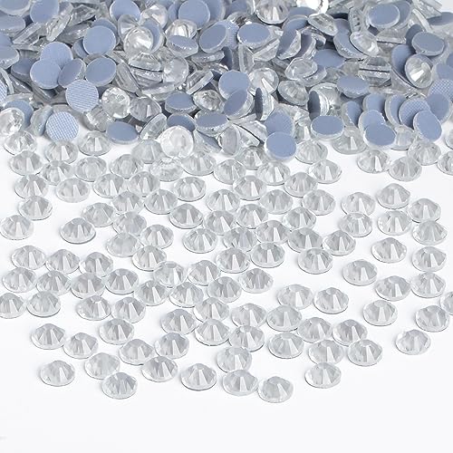 Image of Bymitel Hotfix Crystal Rhinestones Round Gems Iron on DIY Jewelry Making Flat Back for Crafts,Clear Crystal, 4.8mm(SS20 /1440pcs)