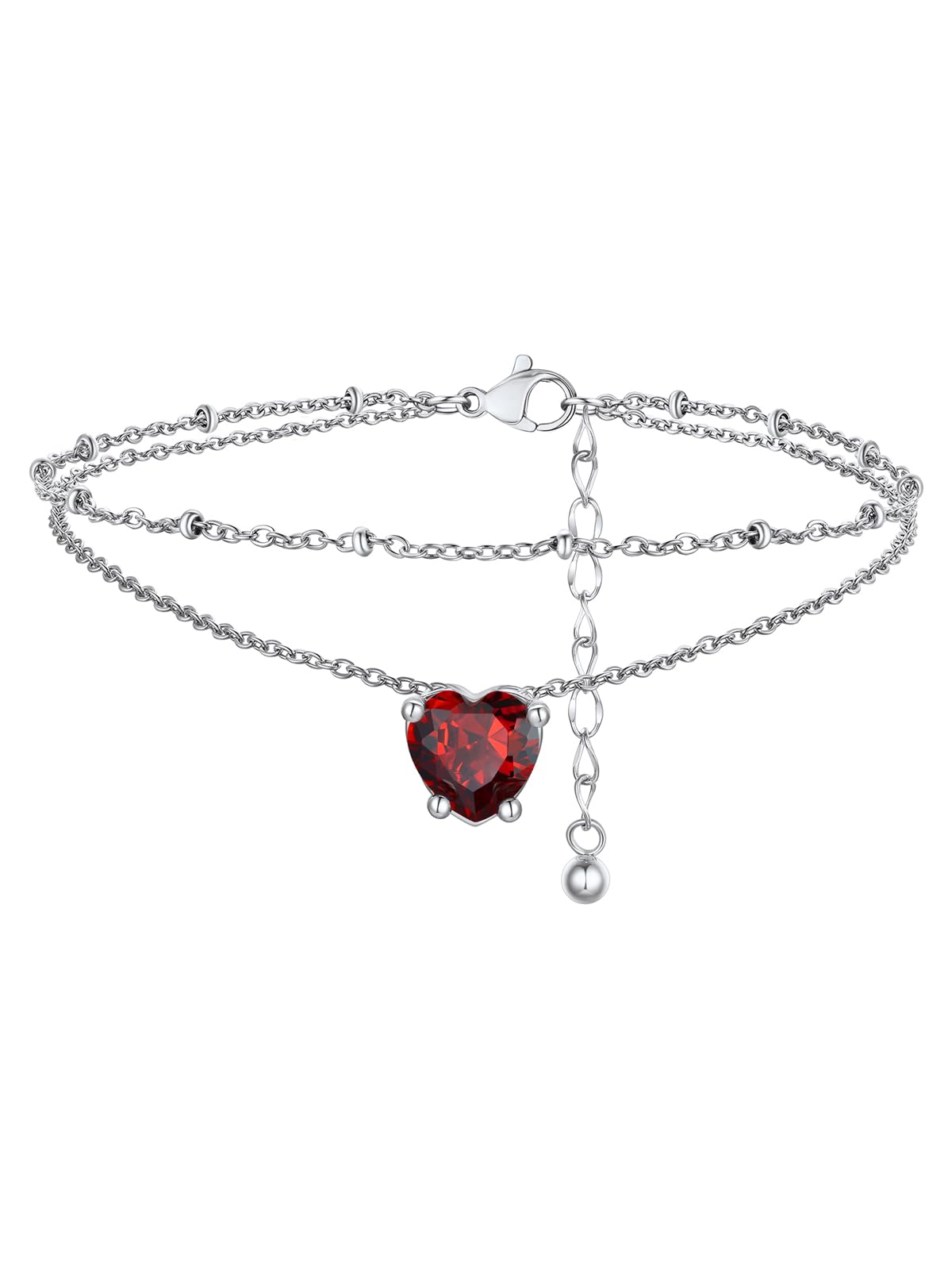 FindChic Birthstone Anklets for Women Layered Ankle Bracelets for Women