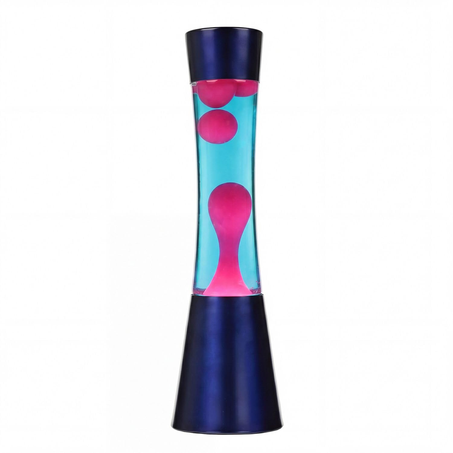 Licht-Erlebnisse Lavalampe Blau Pink, Dekolampe, Retro lampe, Geschenkidee Weihnachten, G9 30 W mit Kabelschalter, inklusive Leuchtmittel, beruhigend, Lavalampe groß