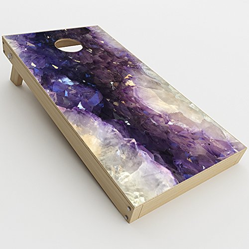 Skin Decal Vinyl Wrap for Cornhole Game Board Bag Toss (2xpcs.) Skins Stickers Cover/Wood Marble