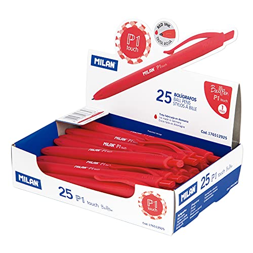 Boligrafos Milan MILAN Caja expositora 25 bolígrafos P1 touch rojo