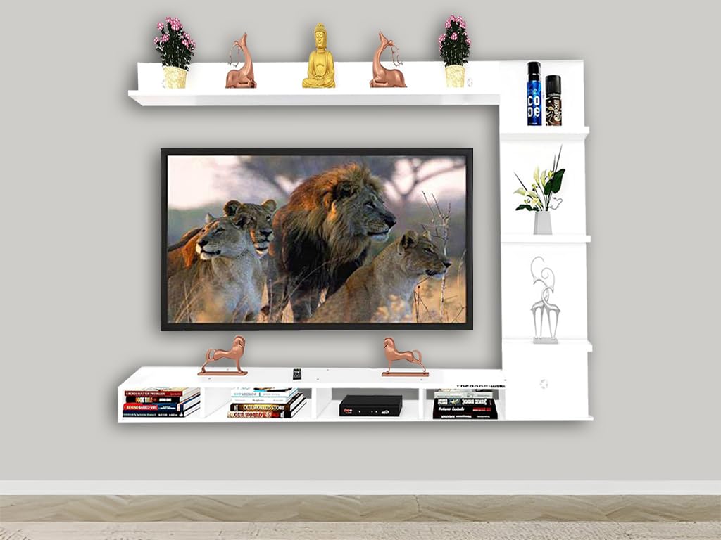 24 to 55 Inches TV Unit, TV Cabinet, TV Showcase, TV Stand, tv Entertainment Unit, tv Panel, tv Wall Unit, tv Cabinet for Living Room (White, 24-32 Inch)-image-32